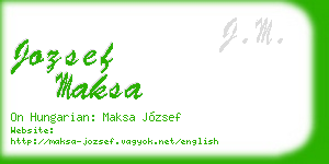 jozsef maksa business card